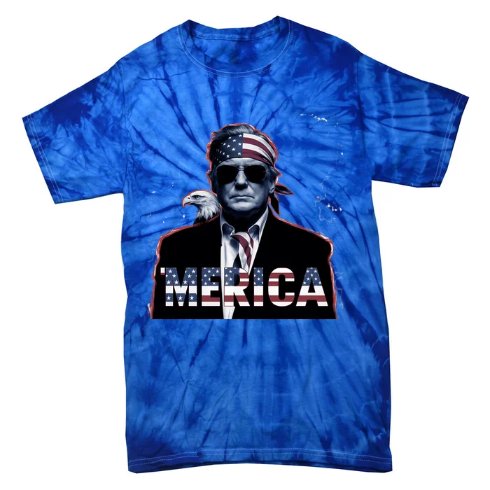 Happy 4th Of July American Flag Merica Patriotic Trump Gift Tie-Dye T-Shirt