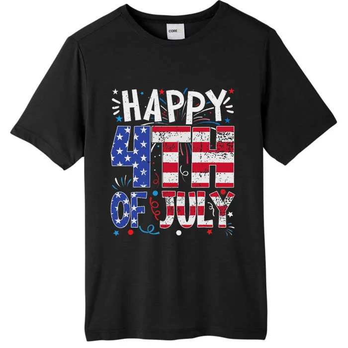 Happy 4th Of July Patriotic American Us Flag 4th Of July ChromaSoft Performance T-Shirt