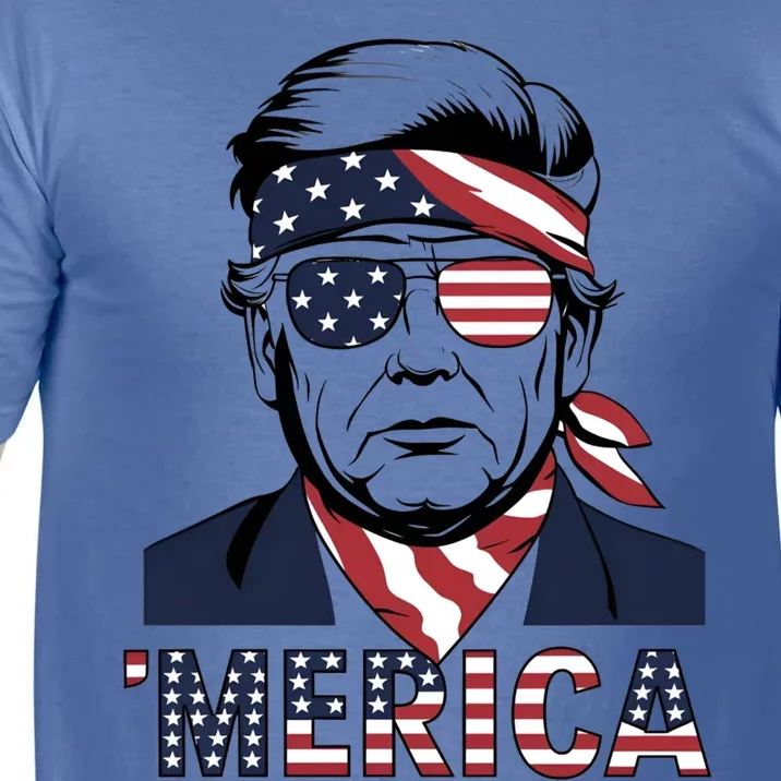 Happy 4th Of July Trump American Flag Fun Merica Trump Gift Comfort Colors T-Shirt