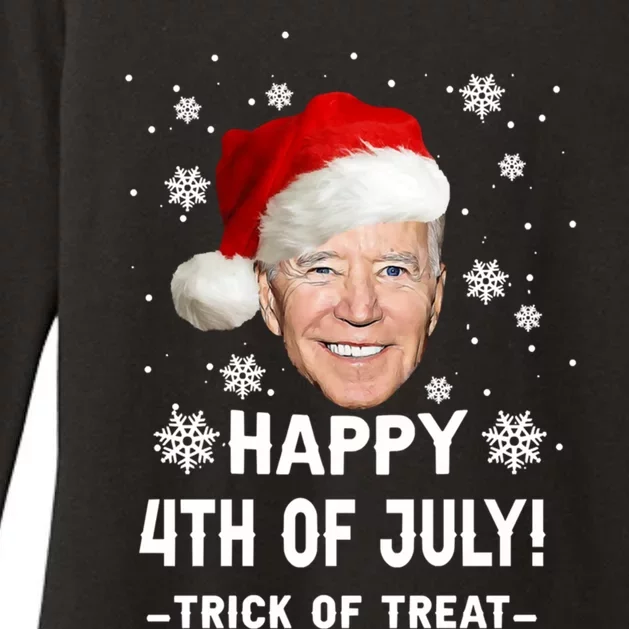 Happy 4th Of July Funny Joe Biden Christmas Ugly Gift Womens CVC Long Sleeve Shirt