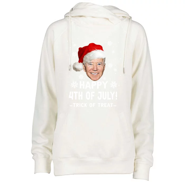 Happy 4th Of July Funny Joe Biden Christmas Ugly Gift Womens Funnel Neck Pullover Hood