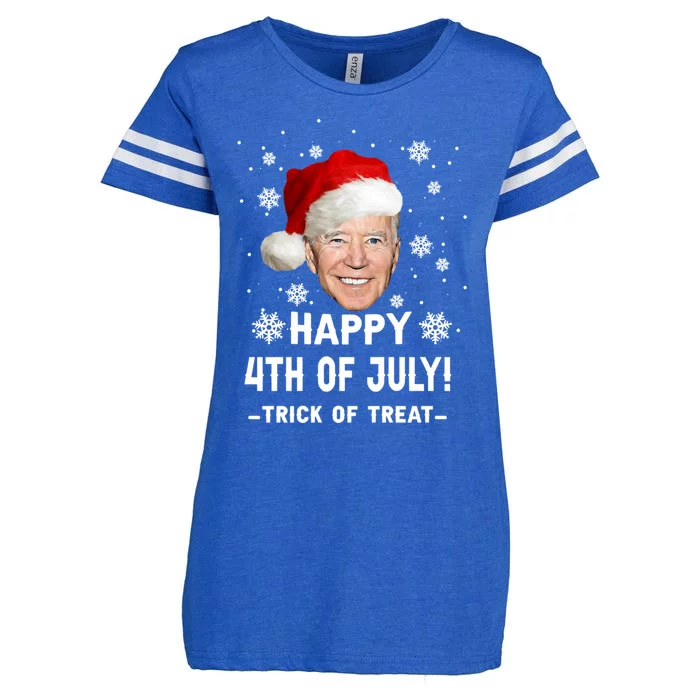 Happy 4th Of July Funny Joe Biden Christmas Ugly Gift Enza Ladies Jersey Football T-Shirt