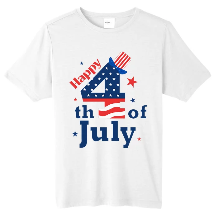 Happy 4th Of July Patriotic American Us Flag ChromaSoft Performance T-Shirt