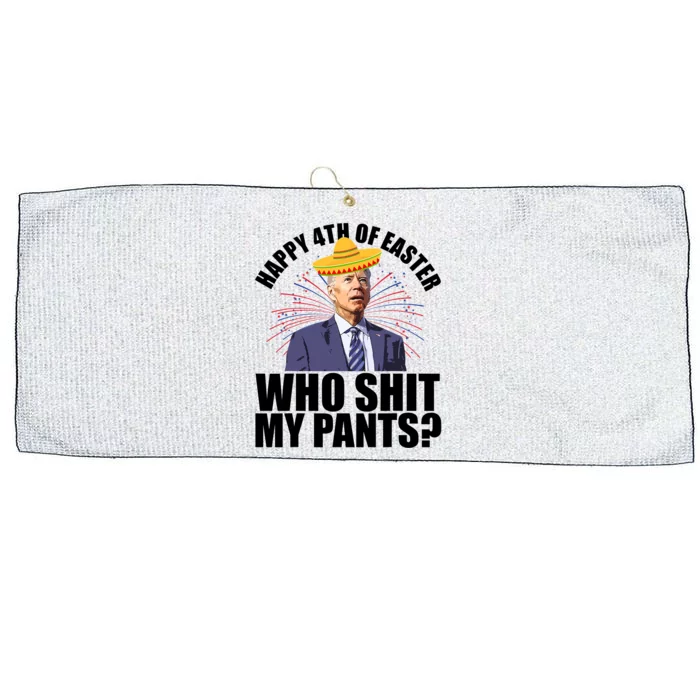 Happy 4th Of Easter Who Shit My Pants Large Microfiber Waffle Golf Towel