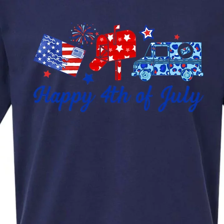 Happy 4th Of July Postal Worker Sueded Cloud Jersey T-Shirt