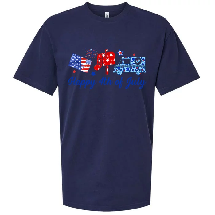 Happy 4th Of July Postal Worker Sueded Cloud Jersey T-Shirt