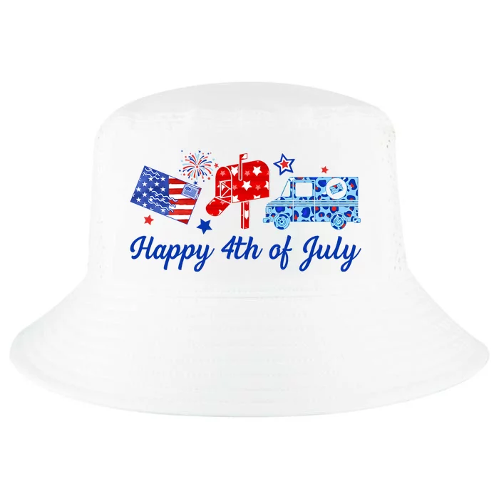 Happy 4th Of July Postal Worker Cool Comfort Performance Bucket Hat