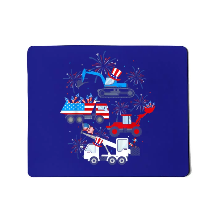 Happy 4th Of July Crane Truck Construction Toddler Boys Mousepad