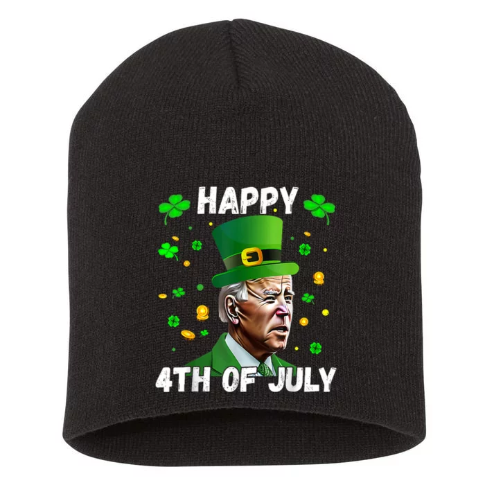 Happy 4th Of July Confused Funny Joe Biden St Patricks Day Short Acrylic Beanie