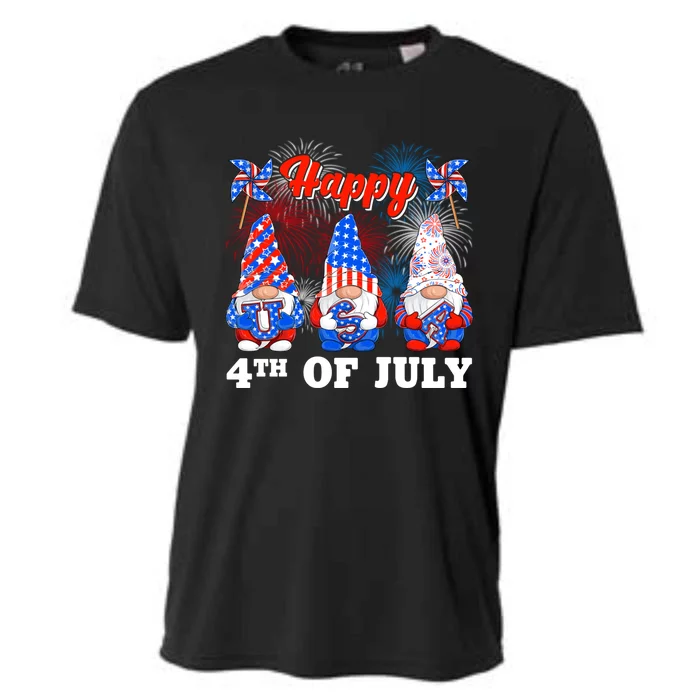 Happy 4th Of July Fireworks Patriotic Usa Gnomes Lovers Gift Cooling Performance Crew T-Shirt