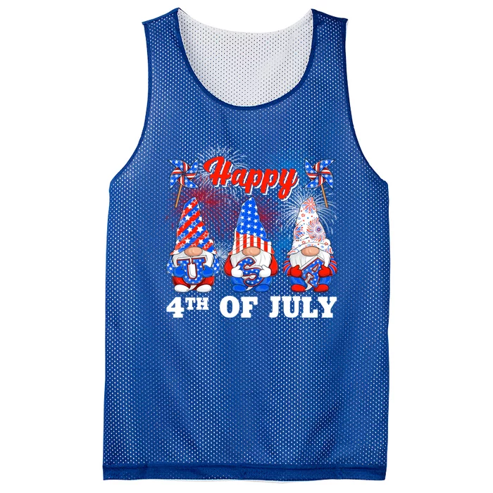 Happy 4th Of July Fireworks Patriotic Usa Gnomes Lovers Gift Mesh Reversible Basketball Jersey Tank