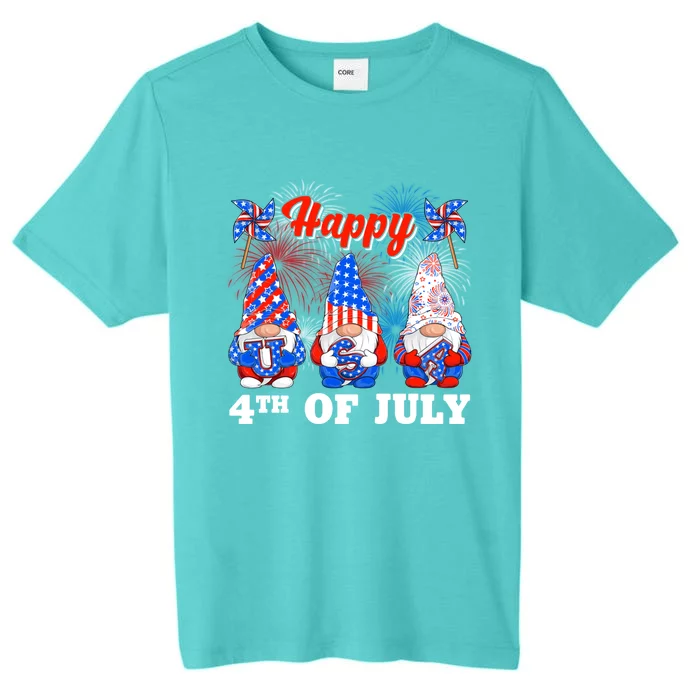 Happy 4th Of July Fireworks Patriotic Usa Gnomes Lovers Cool Gift ChromaSoft Performance T-Shirt