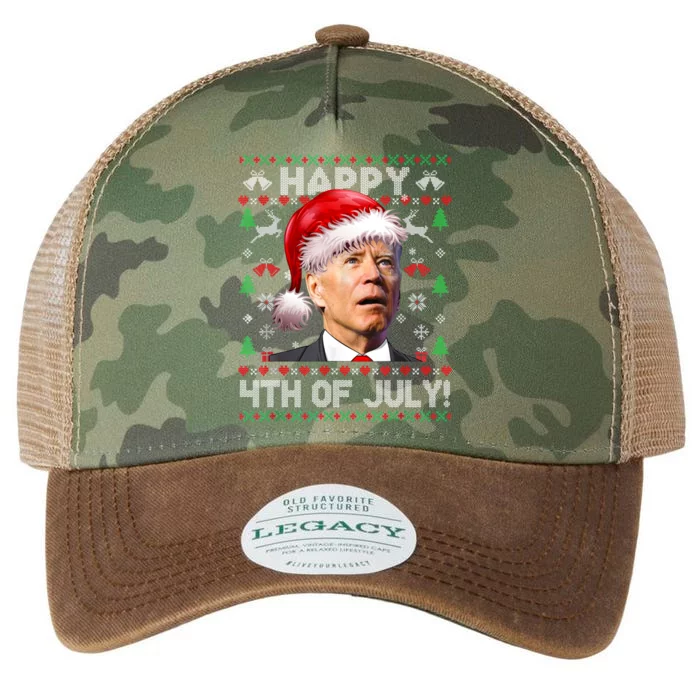 Happy 4th Of July Merry Santa Hat Biden Ugly Christmas Legacy Tie Dye Trucker Hat