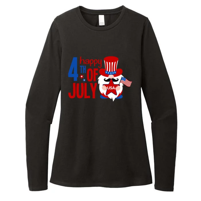 Happy 4th Of July Gnome Usa American Flag Patriotic Gnome Gift Womens CVC Long Sleeve Shirt