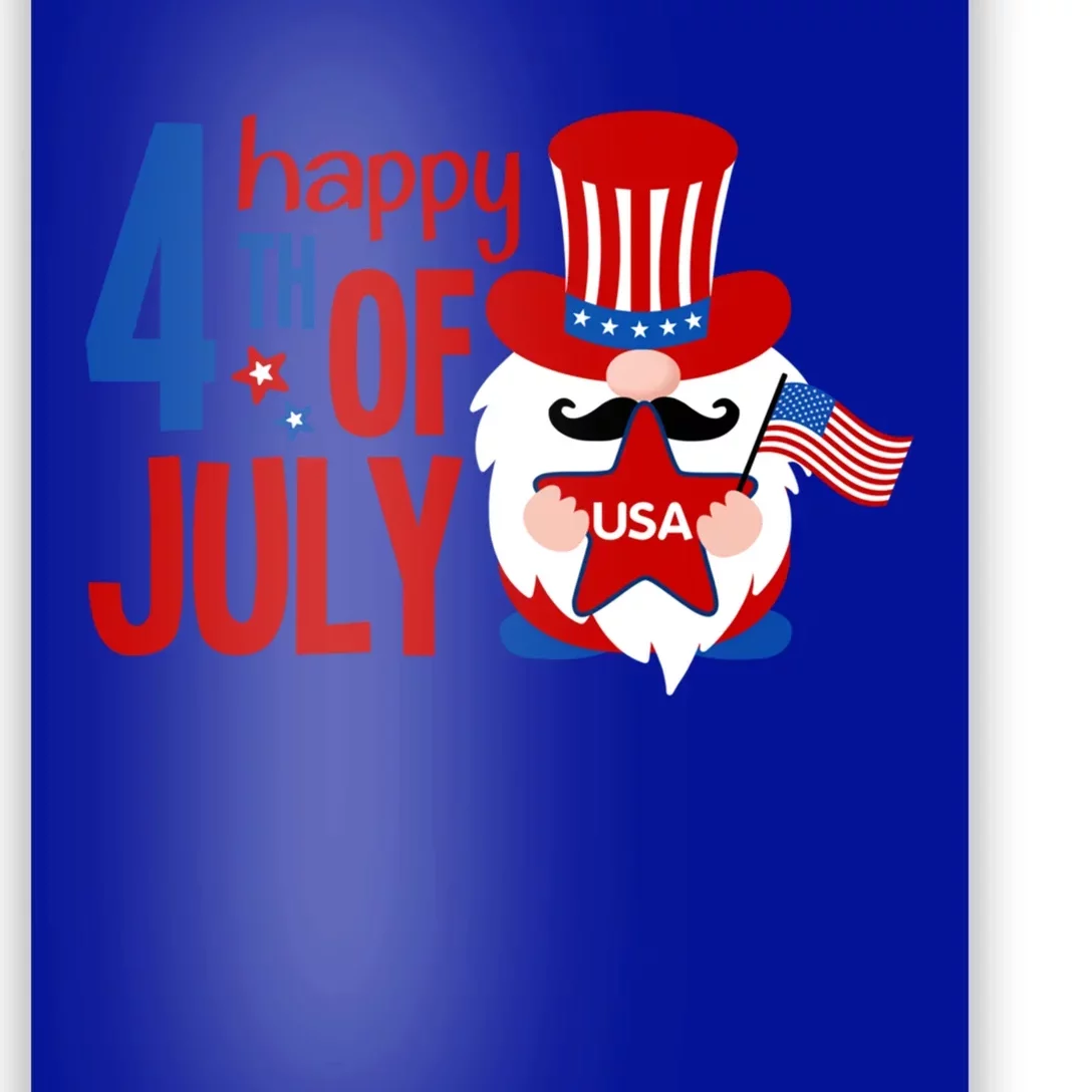 Happy 4th Of July Gnome Usa American Flag Patriotic Gnome Gift Poster