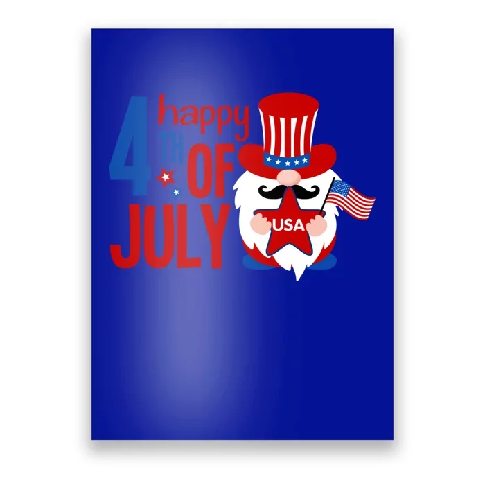 Happy 4th Of July Gnome Usa American Flag Patriotic Gnome Gift Poster