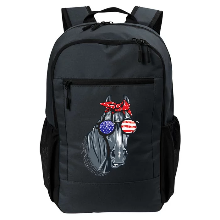 Horse 4th Of July Horse Graphic American Flag Daily Commute Backpack