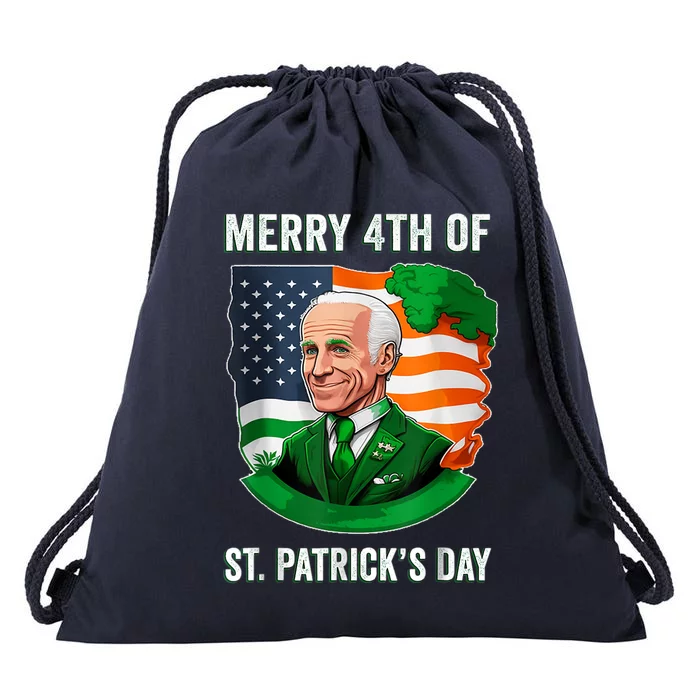 Happy 4th Of July Confused Funny Joe Biden St Patricks Day Drawstring Bag