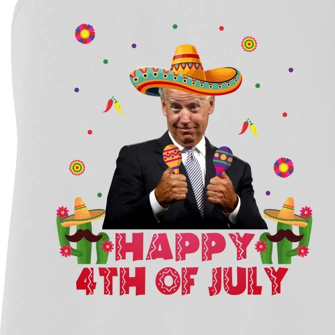 Happy 4th Of July Cinco De Mayo Funny Joe Biden Women's Racerback Tank