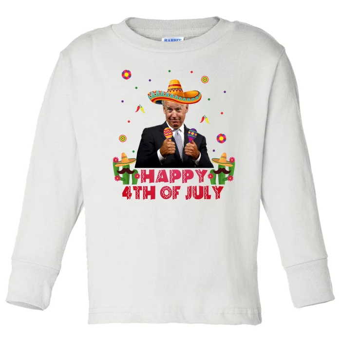 Happy 4th Of July Cinco De Mayo Funny Joe Biden Toddler Long Sleeve Shirt