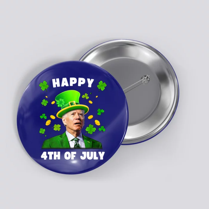 Happy 4th Of July St Patricks Day Funny Confused Joe Biden Great Gift Button