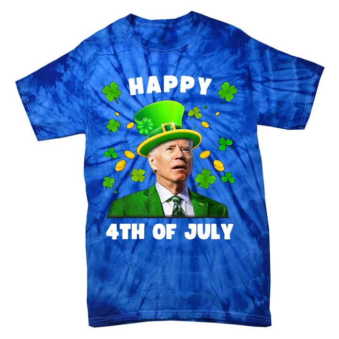 Happy 4th Of July St Patricks Day Funny Confused Joe Biden Great Gift Tie-Dye T-Shirt