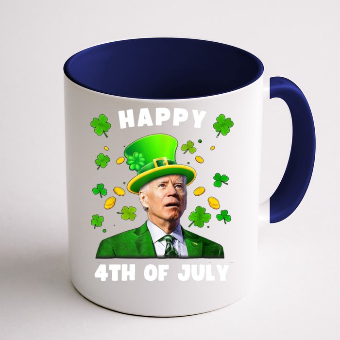 Happy 4th Of July St Patricks Day Funny Confused Joe Biden Great Gift Front & Back Coffee Mug