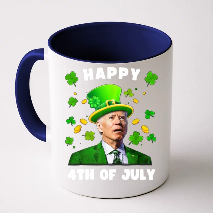 Happy 4th Of July St Patricks Day Funny Confused Joe Biden Great Gift Front & Back Coffee Mug