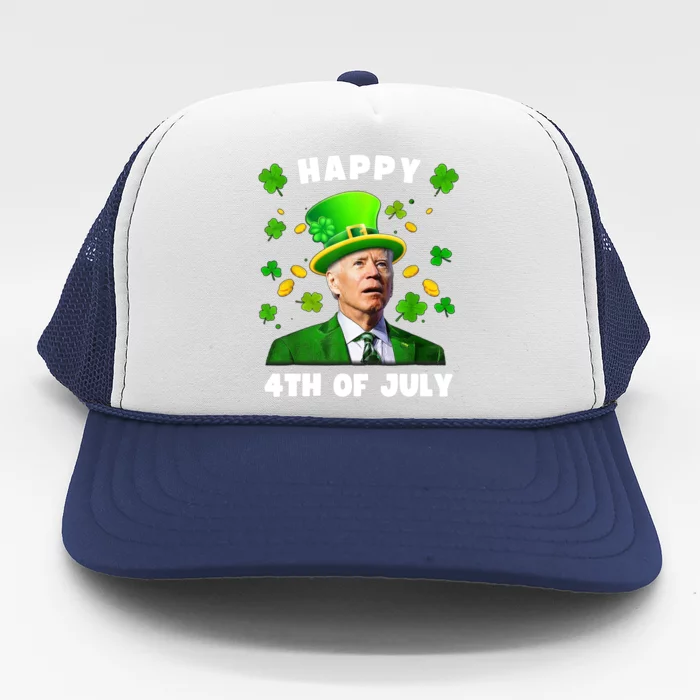 Happy 4th Of July St Patricks Day Funny Confused Joe Biden Great Gift Trucker Hat