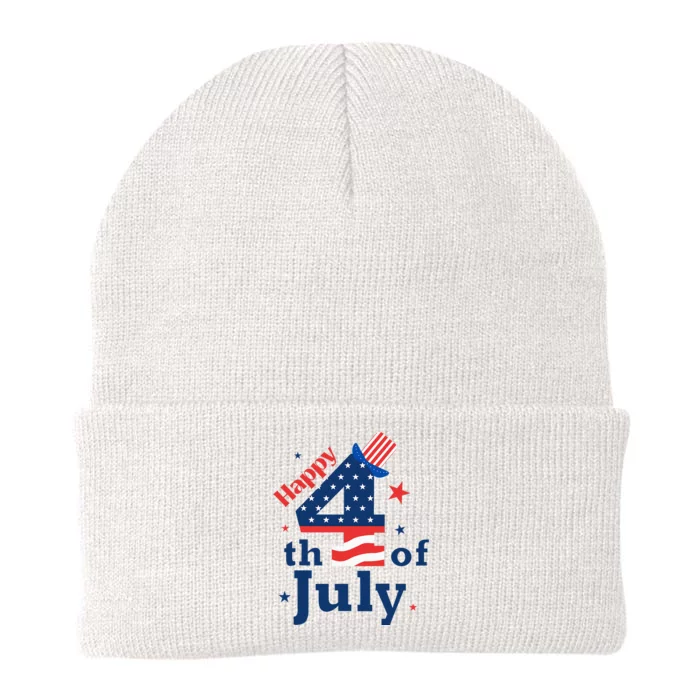 Happy 4th Of July Patriotic American Us Flag Knit Cap Winter Beanie