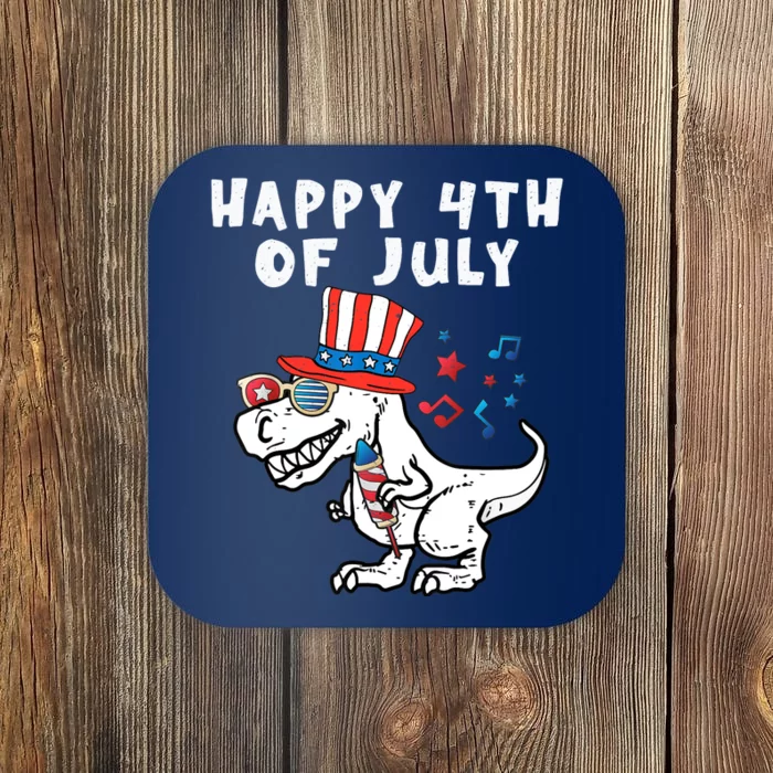 Happy 4th Of July T Rex Dino Dinosaur Baby Boy Coaster