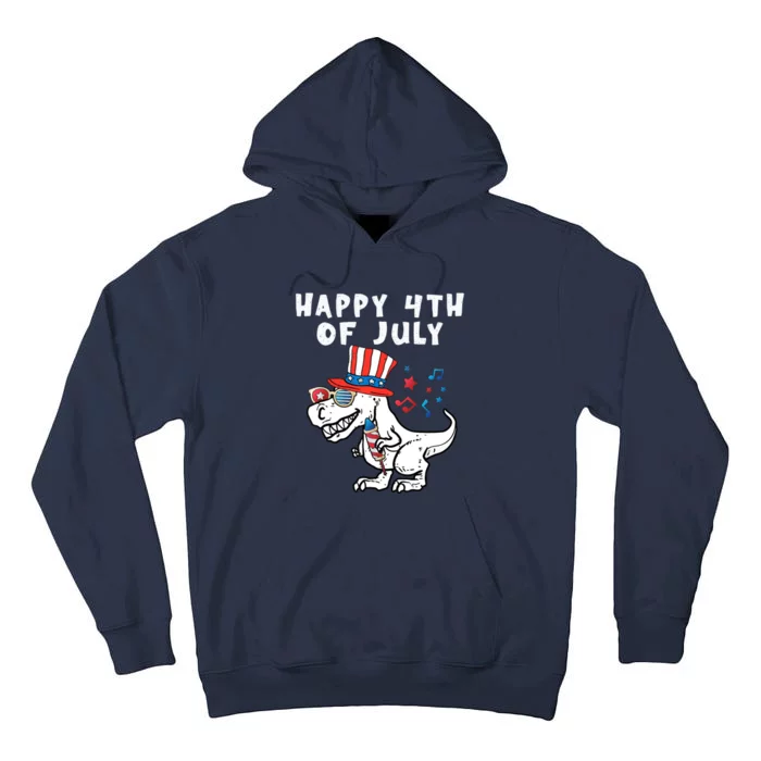 Happy 4th Of July T Rex Dino Dinosaur Baby Boy Tall Hoodie