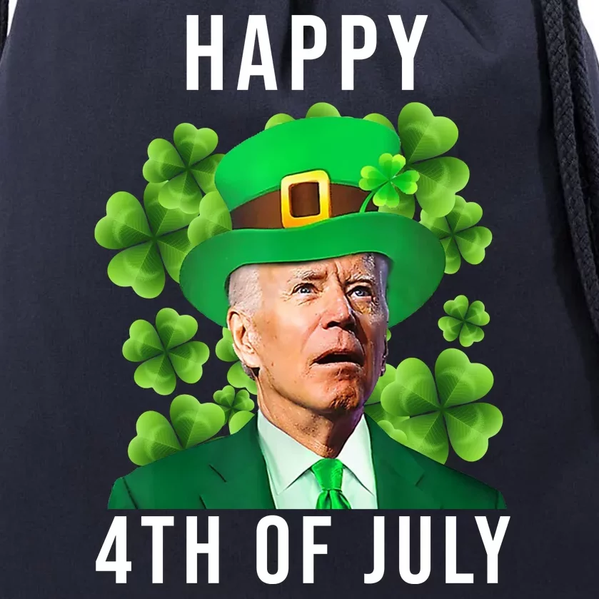 Happy 4th Of July Joe Biden Funny St Patrick's Day Drawstring Bag