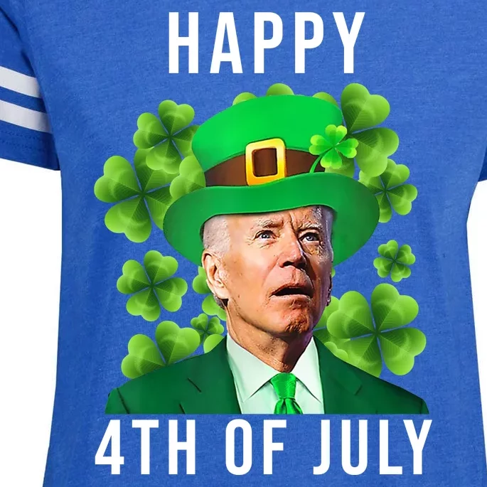 Happy 4th Of July Joe Biden Funny St Patrick's Day Enza Ladies Jersey Football T-Shirt