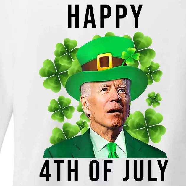 Happy 4th Of July Joe Biden Funny St Patrick's Day Womens CVC Long Sleeve Shirt