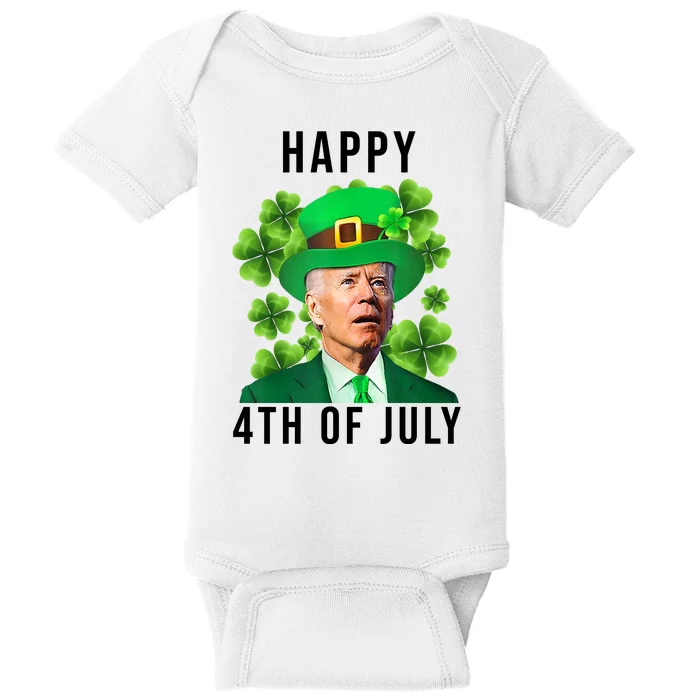 Happy 4th Of July Joe Biden Funny St Patrick's Day Baby Bodysuit