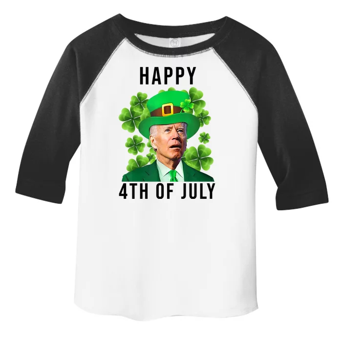 Happy 4th Of July Joe Biden Funny St Patrick's Day Toddler Fine Jersey T-Shirt