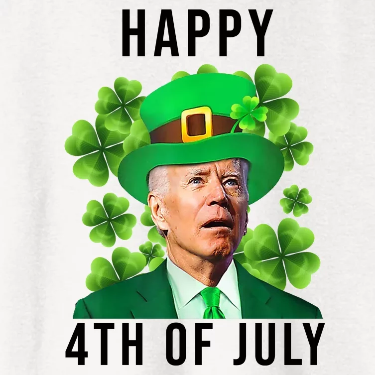 Happy 4th Of July Joe Biden Funny St Patrick's Day Women's Crop Top Tee