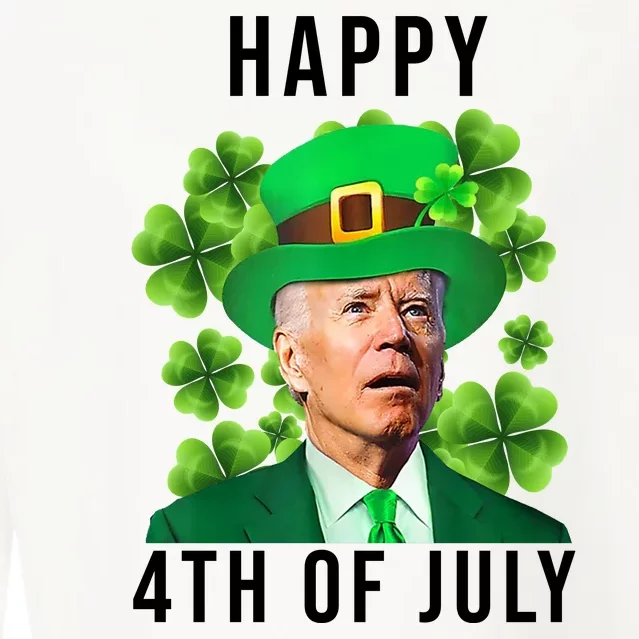 Happy 4th Of July Joe Biden Funny St Patrick's Day Cropped Pullover Crew