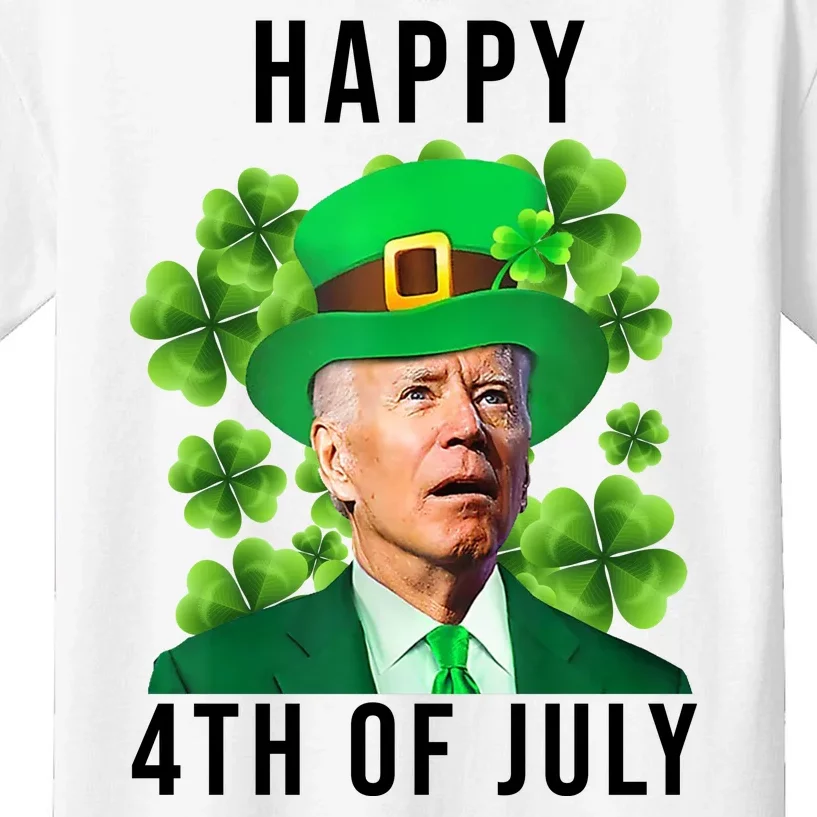 Happy 4th Of July Joe Biden Funny St Patrick's Day Kids T-Shirt