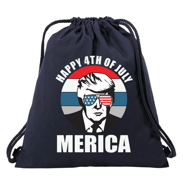 Happy 4th Of July Merica From Trump Gift Drawstring Bag