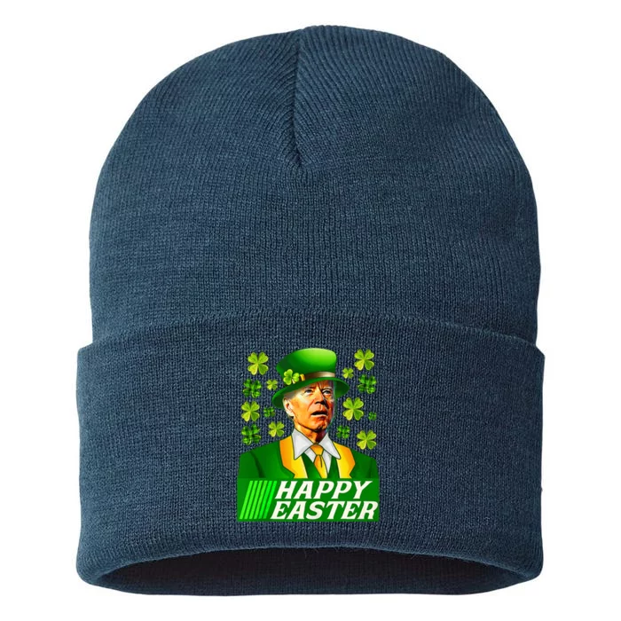 Happy 4th Of Easter Joe Biden St Patricks Day Leprechaun Sustainable Knit Beanie