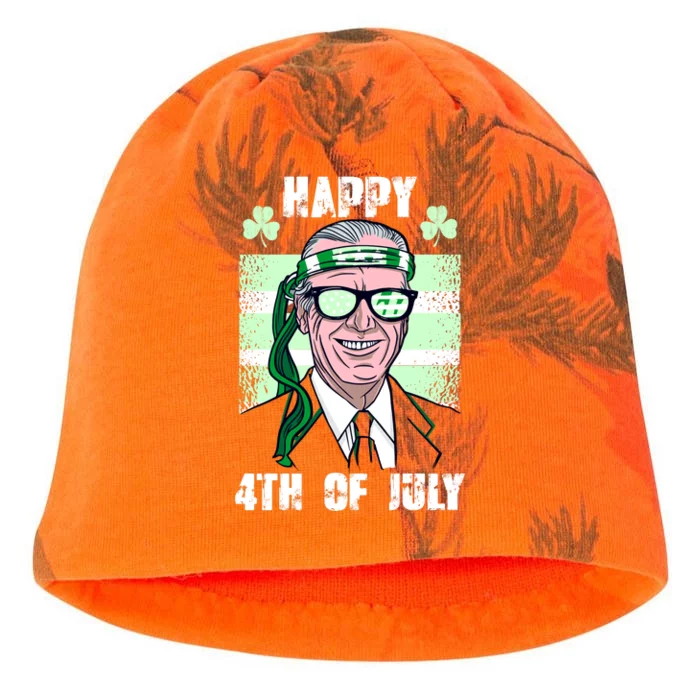 Happy 4th Of July Funny St. Patrick's Day Biden USA Flag Irish Kati - Camo Knit Beanie