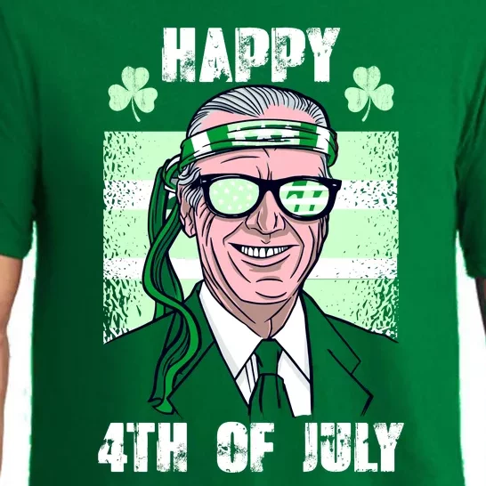 Happy 4th Of July Funny St. Patrick's Day Biden USA Flag Irish Pajama Set