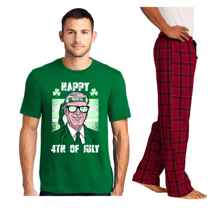 Happy 4th Of July Funny St. Patrick's Day Biden USA Flag Irish Pajama Set