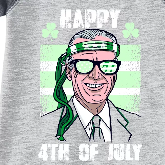 Happy 4th Of July Funny St. Patrick's Day Biden USA Flag Irish Infant Baby Jersey Bodysuit