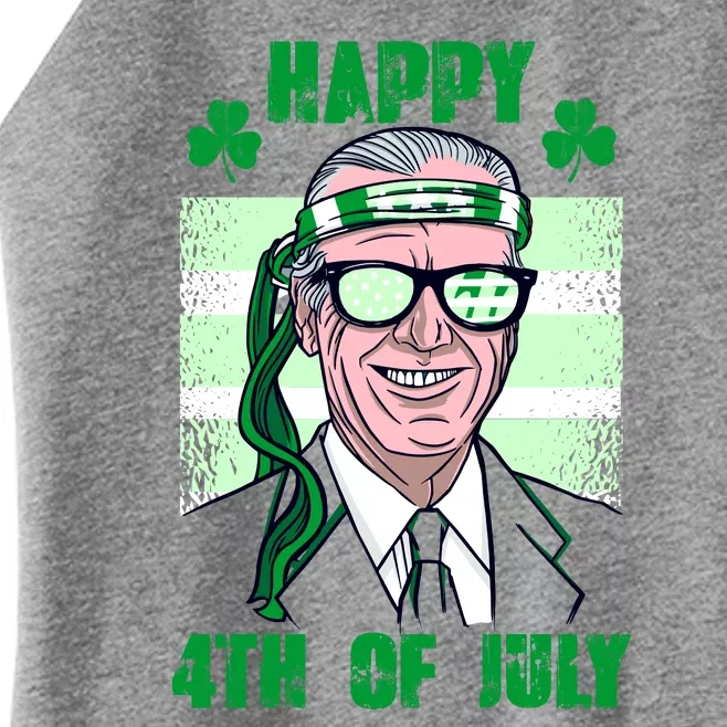 Happy 4th Of July Funny St. Patrick's Day Biden USA Flag Irish Women’s Perfect Tri Rocker Tank