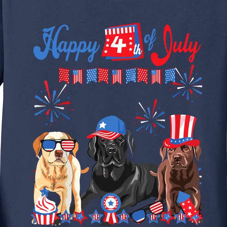 Happy 4th Of July Cool Independence Day Patriotic American Kids Long Sleeve Shirt