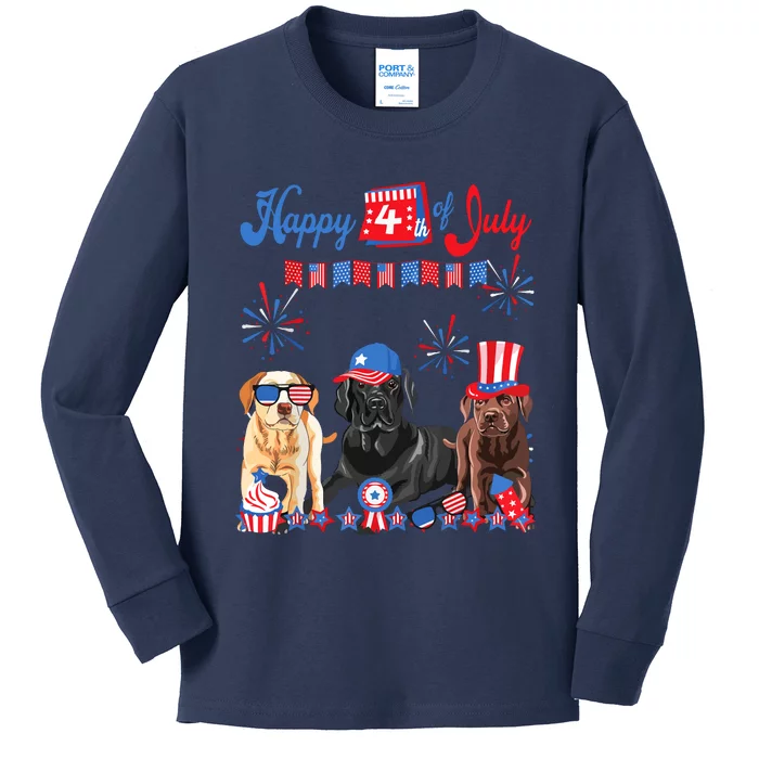 Happy 4th Of July Cool Independence Day Patriotic American Kids Long Sleeve Shirt