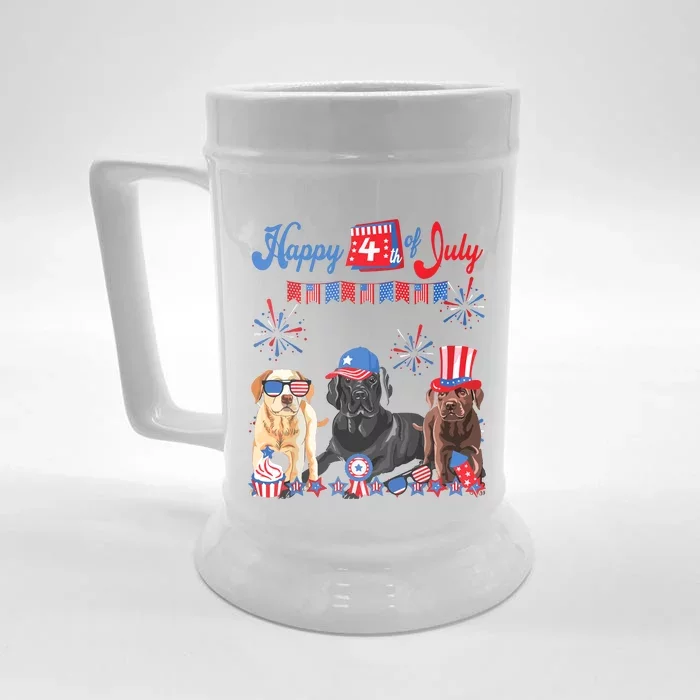 Happy 4th Of July Cool Independence Day Patriotic American Front & Back Beer Stein